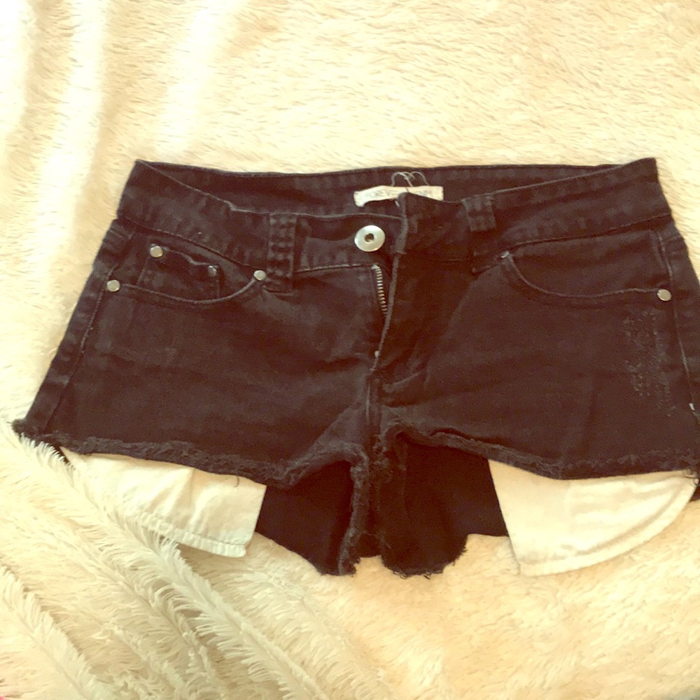 Black cut off shorts
